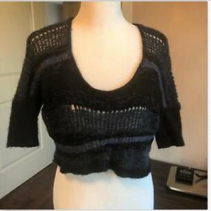 FREE PEOPLE  Open Knit Cropped Sweater SZ S/P